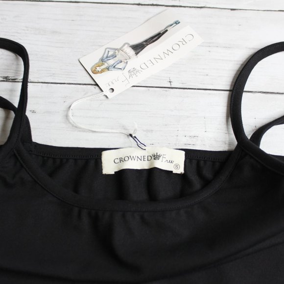 Crowned Free Women's Camisole Size S Long Sleeveless Black Tank - Picture 4 of 5